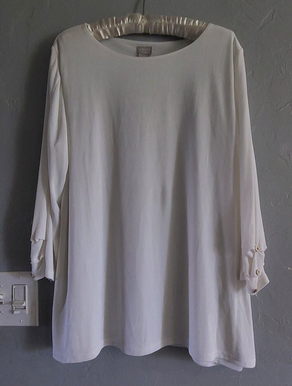 Chico's Travelers  Tunic, Blouse Women's 3(XL),importes Material, Made In USA